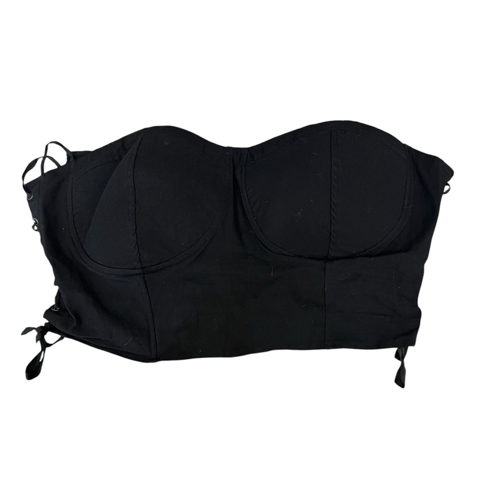 OPPA Women’s 3X Black Crop Corset Top Dual Side Lacing Gothic Sexy Clubwear Plus